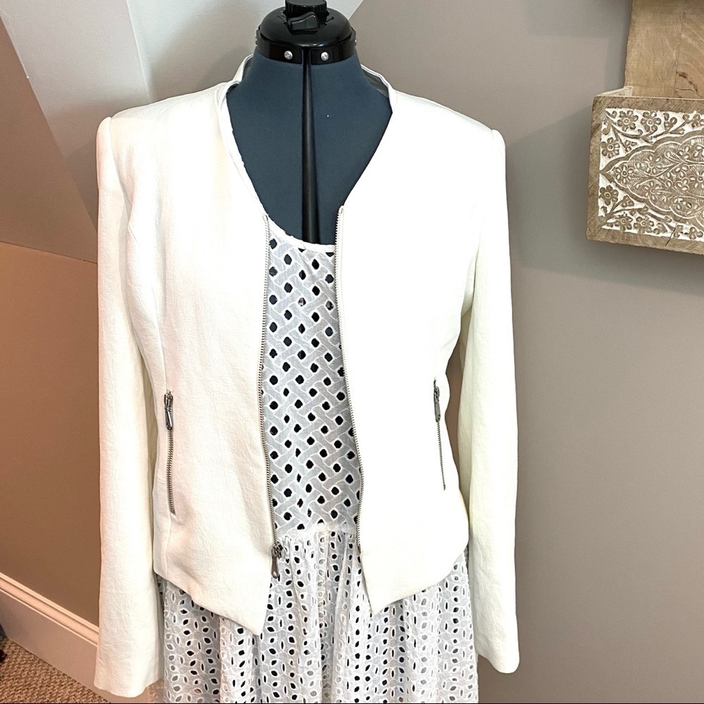 Rebecca Minkoff White blazer with zipper detail